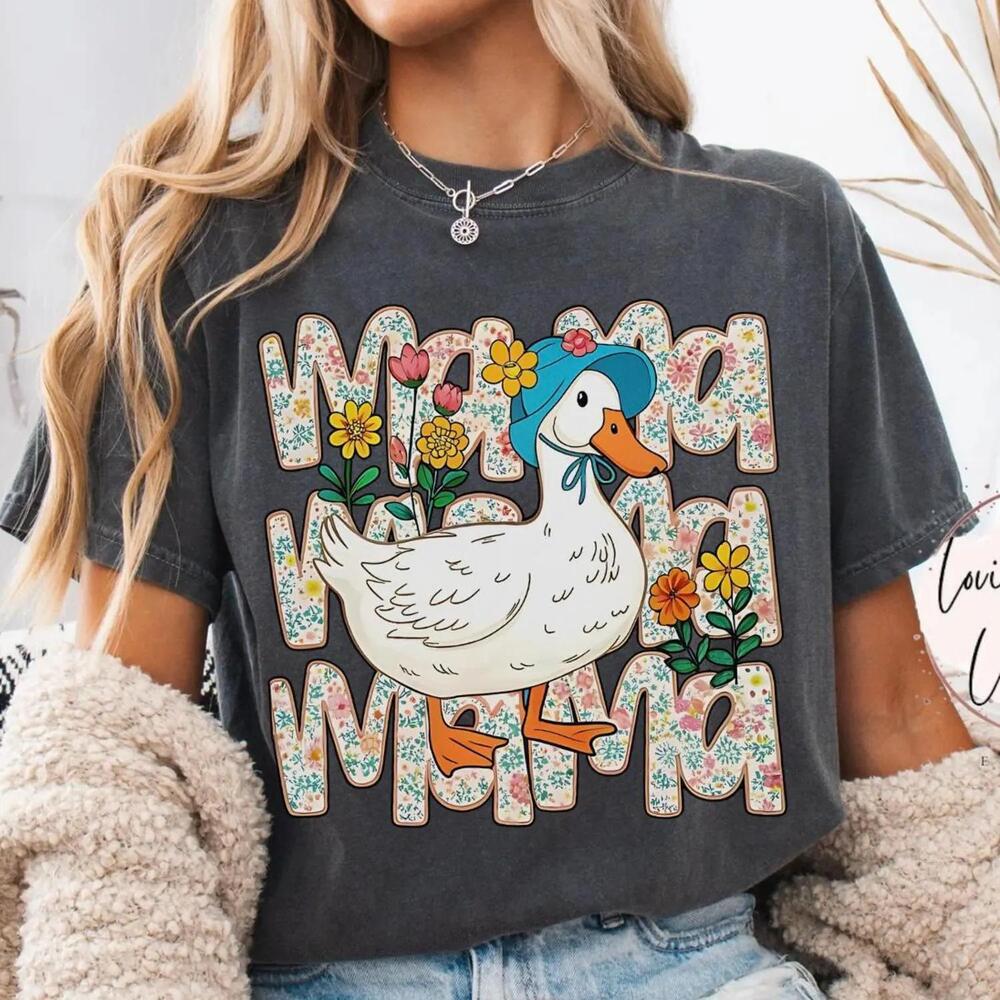 S Mama Goose Shirt Spring Floral Mama Shirt Mothers Day Shirt